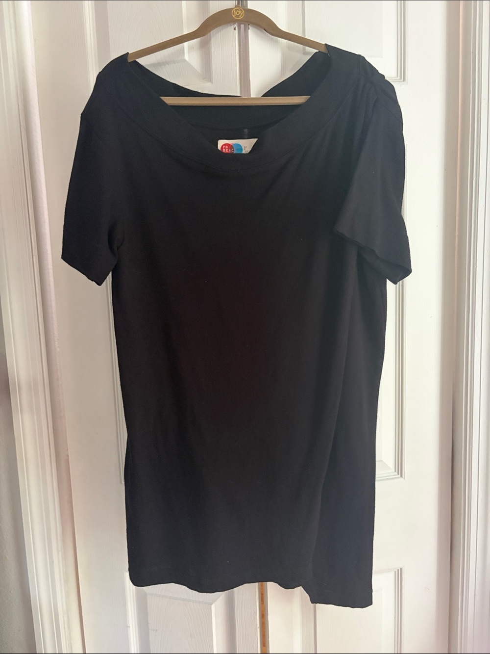 Classic Black Scoop-Neck Mini Dress beach cover